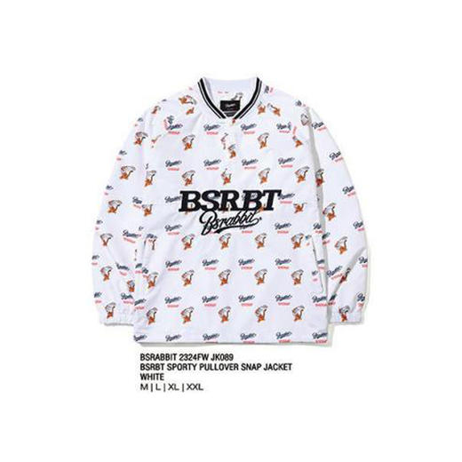 BSRABBIT 23-24 【JK089】 BSRBT SPORTY PULLOVER SNAP JACKET  WHITE  M 商品图0