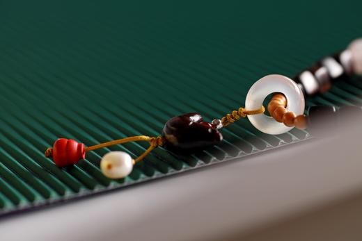 ZGT0099°紫光檀四方来财白玛瑙平安环手链手串 商品图4