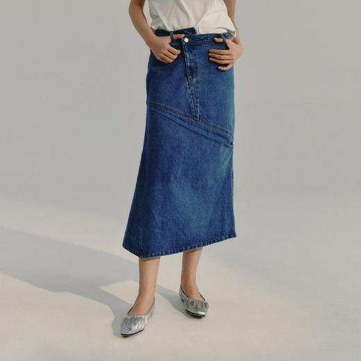 LIYIHAN 不规则斜门襟牛仔半裙 Y233Q05850 商品图3