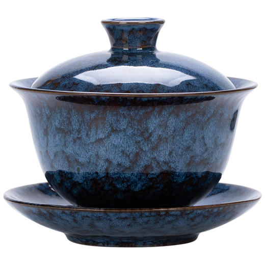 「数款可选！窑变盖碗」窑变盖碗三才单盖碗 陶瓷家用大号功夫茶碗中式敬茶碗泡茶碗茶道餐饮用具 商品图4