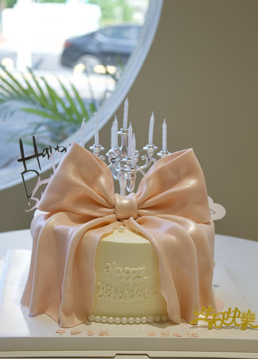 粉色翻糖蝴蝶结 商品图0