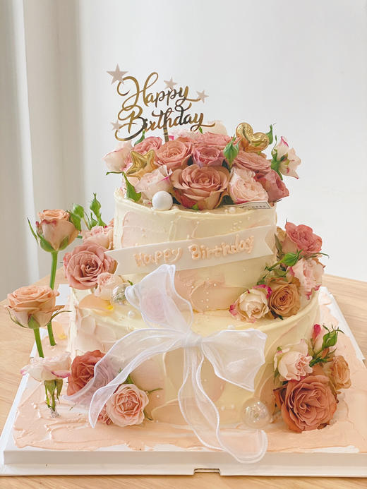 「女士」复古折射 卡布奇诺花朵蛋糕 商品图1