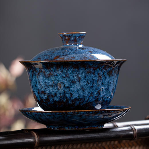 「数款可选！窑变盖碗」窑变盖碗三才单盖碗 陶瓷家用大号功夫茶碗中式敬茶碗泡茶碗茶道餐饮用具 商品图3