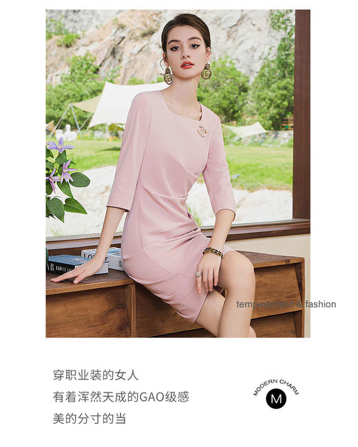 AD气质连衣裙女神范裙子女夏季2023新款法式高级感粉色西装裙显瘦 商品图1