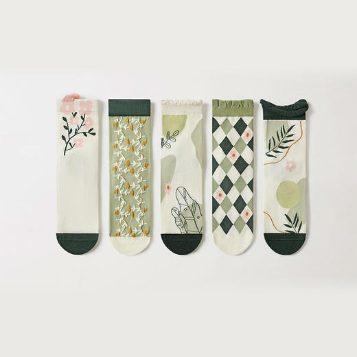 都市丽人时尚系列精梳棉袜子中筒袜中厚款女士常规袜LC3DI2 商品图1