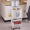 「三层大容量！干湿分离」升级款家用厨房用品分类垃圾桶 厨余干湿分离多层按压双盖双抽屉带轮居家日用 商品缩略图0