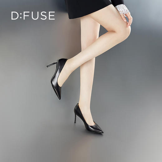 DFuse迪芙斯秋季新款牛皮尖头气质细跟高跟单鞋女DF33111050 商品图0