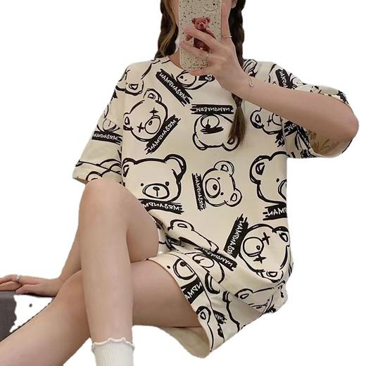 [ 59.9/2套    2023年新款睡衣女夏季仿棉短袖两件套]   装夏天女款草莓家居服可外穿 商品图4