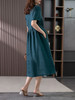 85835原形高级感亚麻连衣裙女夏季2024新款韩版短袖衬衫领文艺大摆长裙 商品缩略图4