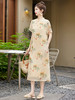 新中式文艺复古优雅印花长裙轻薄透气HR-WG23689 商品缩略图4