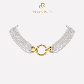 【韩雪同款】Retro Chic意大利复古时尚首饰 复古珠链项链（雅典白）