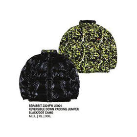 BSRABBIT 23-24 【JK004】 REVERSIBLE DOWN PADDING JUMPER  BLACK/DOT CAMO  L