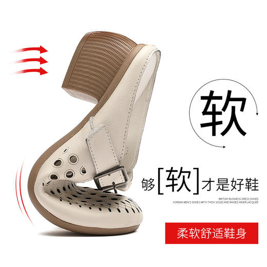 层牛皮妈妈凉拖鞋手工复古女式包头拖鞋MLD9903 商品图3