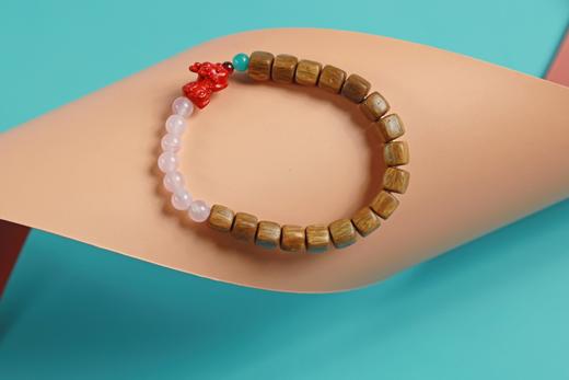 LT0017°绿檀四方来财珠|紫水晶手链手串 商品图1