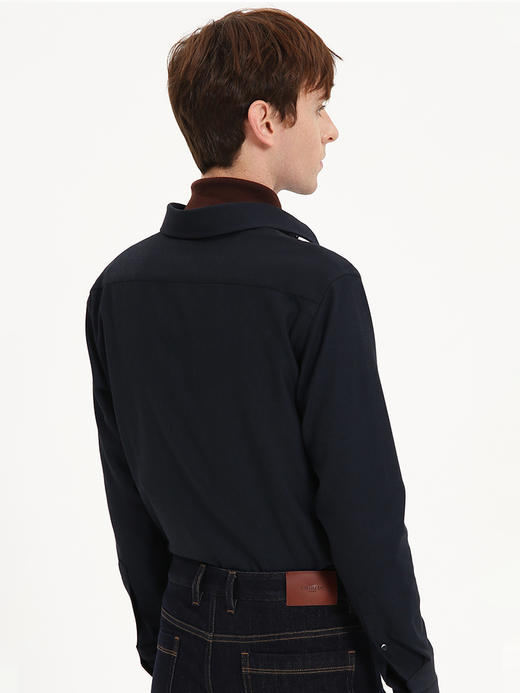 callisto藏青弹力混纺长袖衬衫 FSSTL120Y NA 商品图2