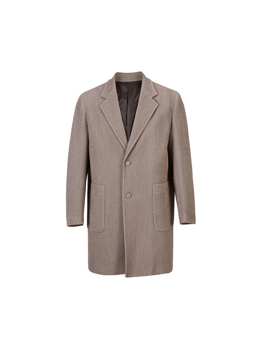 callisto卡其绵弹力羊毛中长款宽松风衣 ASFES032C KA 商品图3