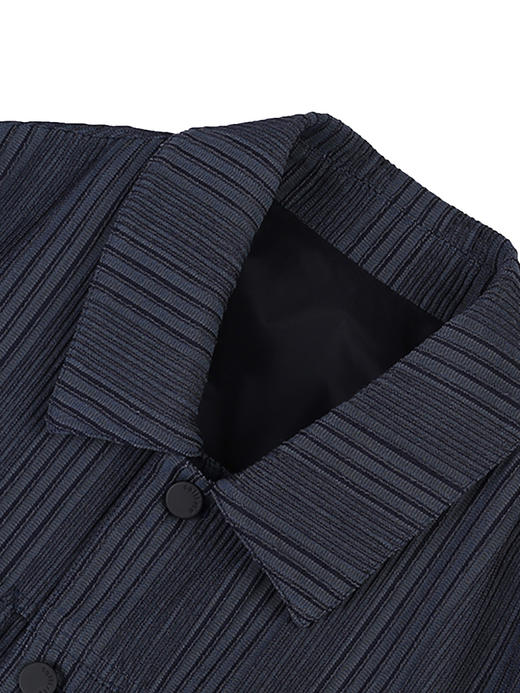 callisto藏青弹力羊毛翻领条纹夹克
 ASFEJ035C 商品图1