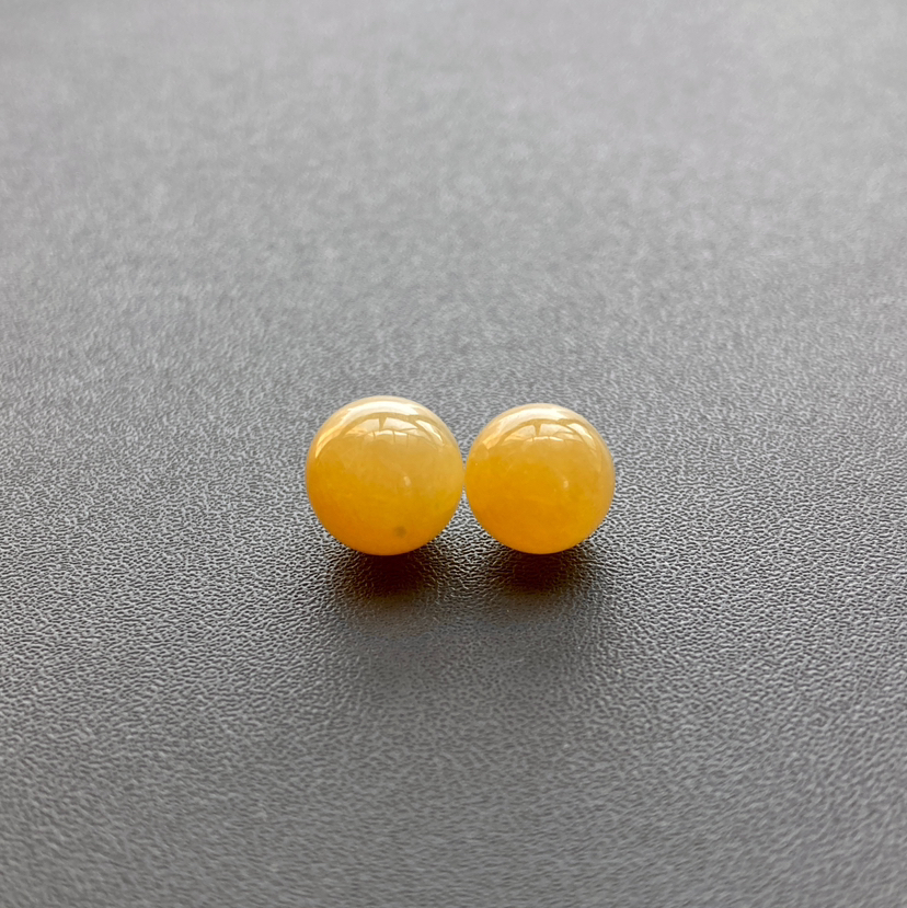 糯冰种黄翡珠子