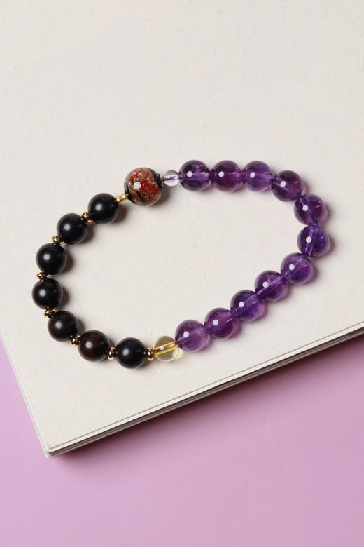 ZGT0092°黑檀|紫水晶手链手串 商品图2