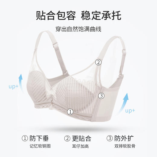 雅黛丽内衣女薄款夏季小胸聚拢文胸软钢圈亲肤透气舒适调整型胸罩 商品图2