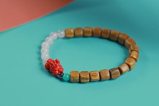 LT0017°绿檀四方来财珠|紫水晶手链手串 商品图3