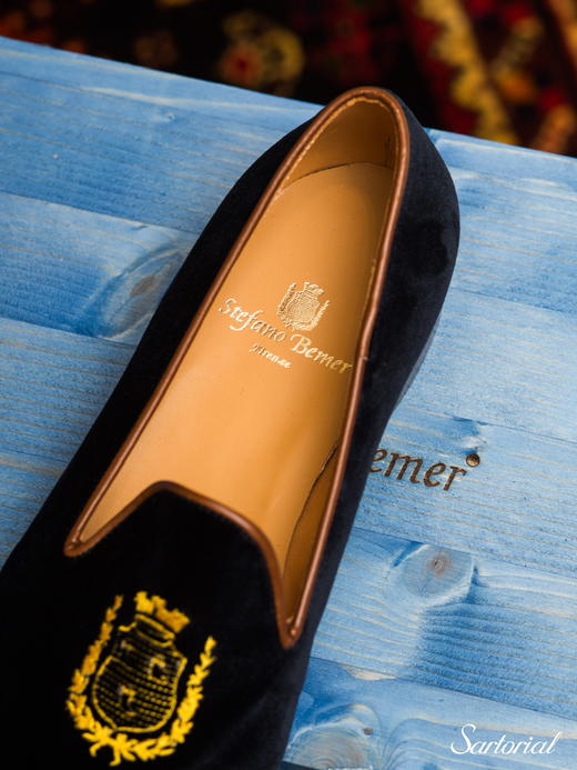 Stefano Bemer 藏蓝丝绒乐福 商品图8