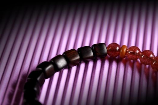 ZGT0103°紫光檀四方来财珠|草莓晶手链手串 商品图4