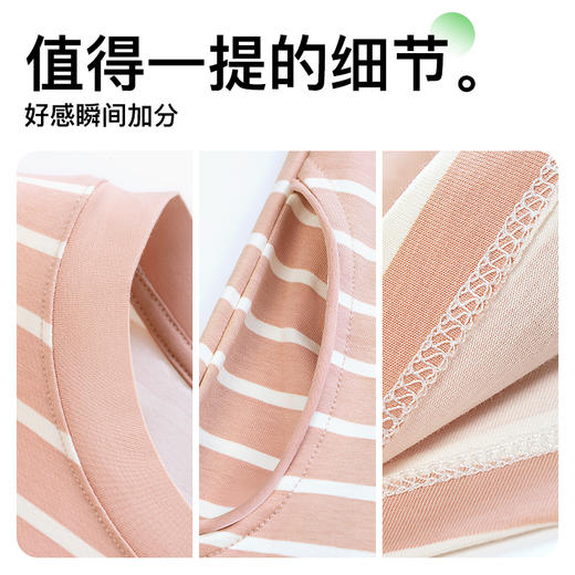 爱帝女士睡裙纯棉夏季薄款条纹家居裙 商品图8