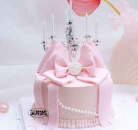 粉色蝴蝶结复古蛋糕（提前一天预定）