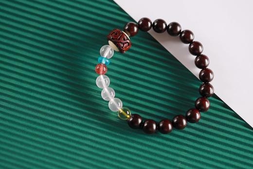 XYZT0538°落月紫檀水晶手链手串 商品图0