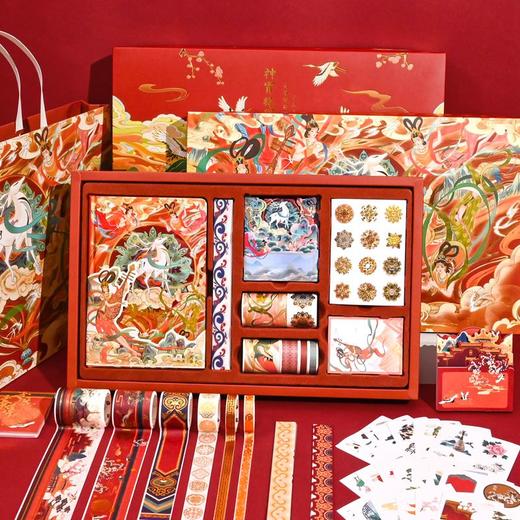 敦煌贴纸手帐本古风国潮手帐礼盒一整套复古手账本贴纸学生礼物 商品图2