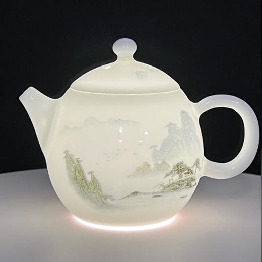 王锡良生前遗作——《千里江山》薄胎粉彩茶器 一壶四杯套组 商品图1