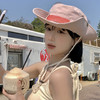 【Ins粉色西部牛仔帽】夏季辣妹户外露营登山帽 大帽檐遮阳防晒渔夫帽子 版型立体显脸小 帽檐可弯折 商品缩略图2
