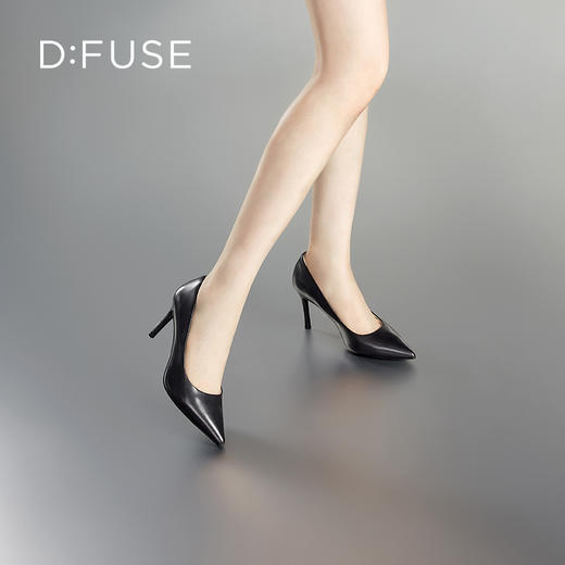 DFuse迪芙斯秋季新款牛皮尖头气质细跟高跟单鞋女DF33111050 商品图3
