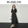 IN AND ON 棉麻高密微弹 气质廓形打皱连衣裙 53435 商品缩略图0
