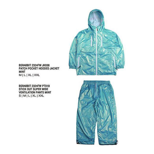 BSRABBIT 23-24 【JK038  PT018】【JK039  PT019】 PATCH POCKET HOODED JACKET  SUPER WIDE VENTILATION PANTS 商品图2