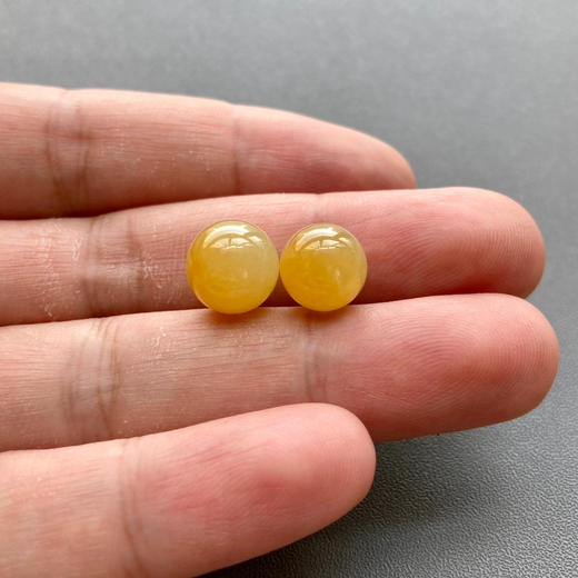 糯冰种黄翡珠子 商品图4