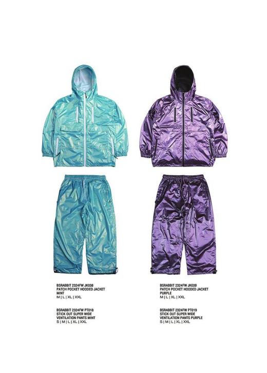 BSRABBIT 23-24 【JK038  PT018】【JK039  PT019】 PATCH POCKET HOODED JACKET  SUPER WIDE VENTILATION PANTS 商品图0