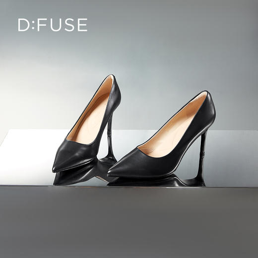 DFuse迪芙斯秋季新款牛皮尖头气质细跟高跟单鞋女DF33111050 商品图4