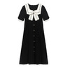 新款法式赫本风蝴蝶结连衣裙，短袖设计显瘦遮肉，气质优雅。黑色小黑裙添上蝴蝶结装点，又多了一分可爱俏皮。穿上它，这个夏天你必将闪耀光芒！ 商品缩略图4