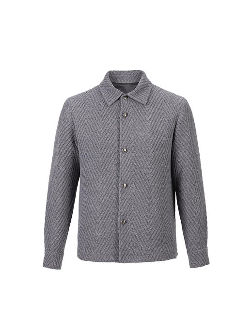 callisto灰色羊毛羊绒混纺夹克 FSFEJ103C GY/KA 商品图2