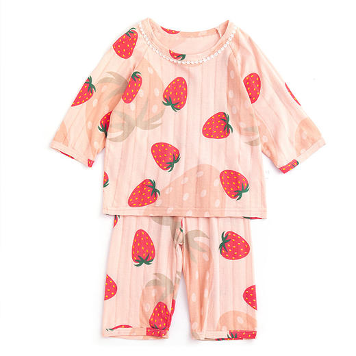 【69.9/2套   宝宝家居空调】衣服冰导棉夏季薄款七分短袖，儿童睡衣套装男童女童装 商品图4