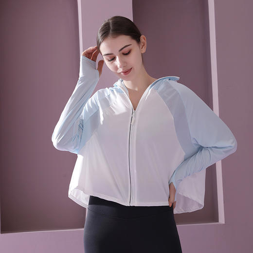 「双拼色！三款可选」冰丝拼色披肩2023夏季新款户外防晒衣防晒服女骑车冰感大帽檐防晒上衣 商品图2