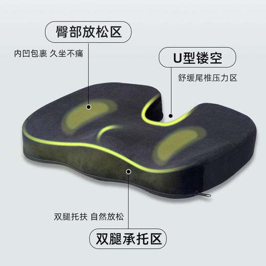 【记忆棉坐垫办公室防滑防褥疮美臀椅子垫】汽车增高减压透气坐垫，高密度记忆棉减压坐感。轻松守护臀部健康，享受全天候舒适。 商品图1