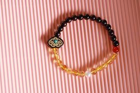 XYZT0534°紫檀水晶手链手串