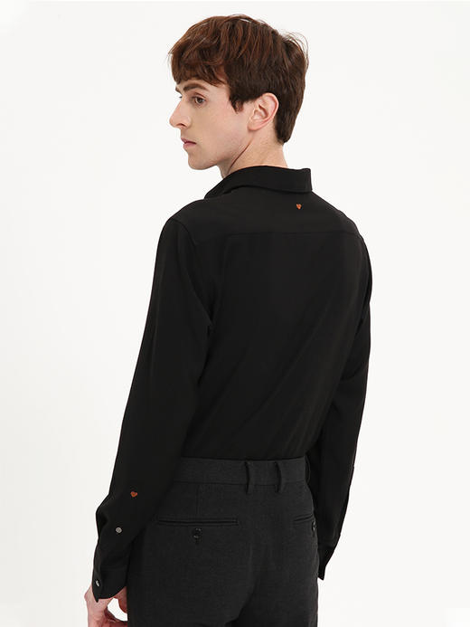 callisto黑色弹力混纺长袖衬衫 FSSTL158Y 商品图2