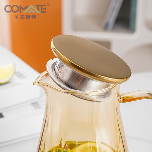 可美瑞特 1500毫升琥珀色高硼六角水壶+6个梅花把杯套装 商品图3