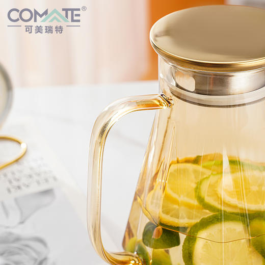 可美瑞特 1500毫升琥珀色高硼六角水壶+6个梅花把杯套装 商品图2