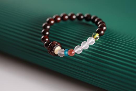 XYZT0538°落月紫檀水晶手链手串 商品图2