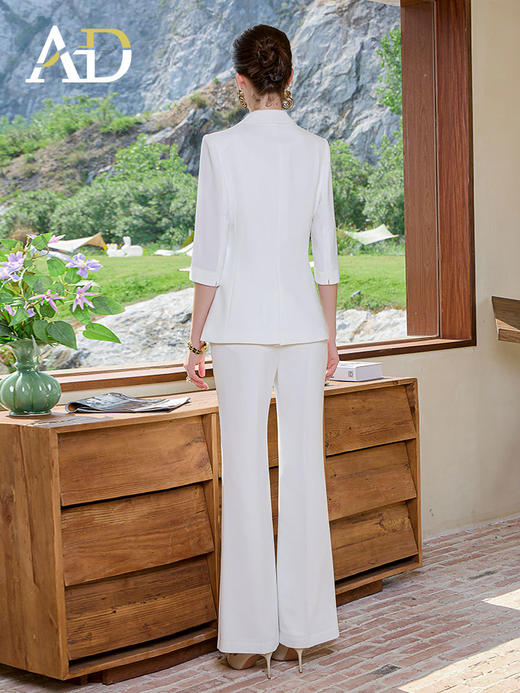 AD白色西装正装女职业套装高级感荷叶边薄款小西服气质轻熟风女装 商品图3